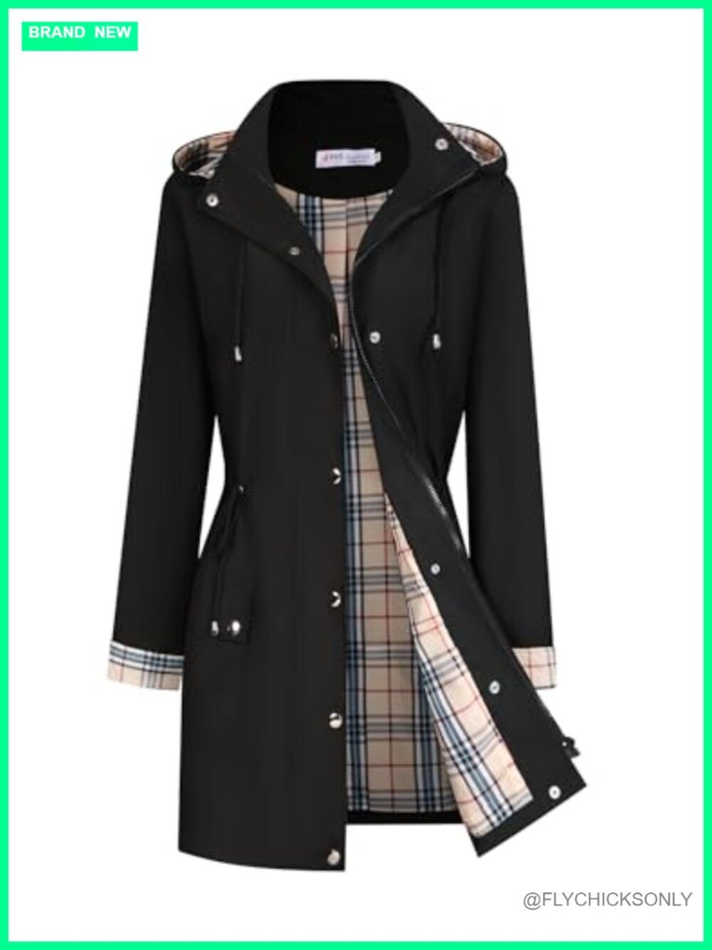 Women's Waterproof Hooded Raincoat Lightweight Windbreaker